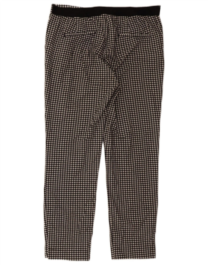 Zara Dame Slim Chino Bukser XL W32 L27 Sort Gingham Polyester