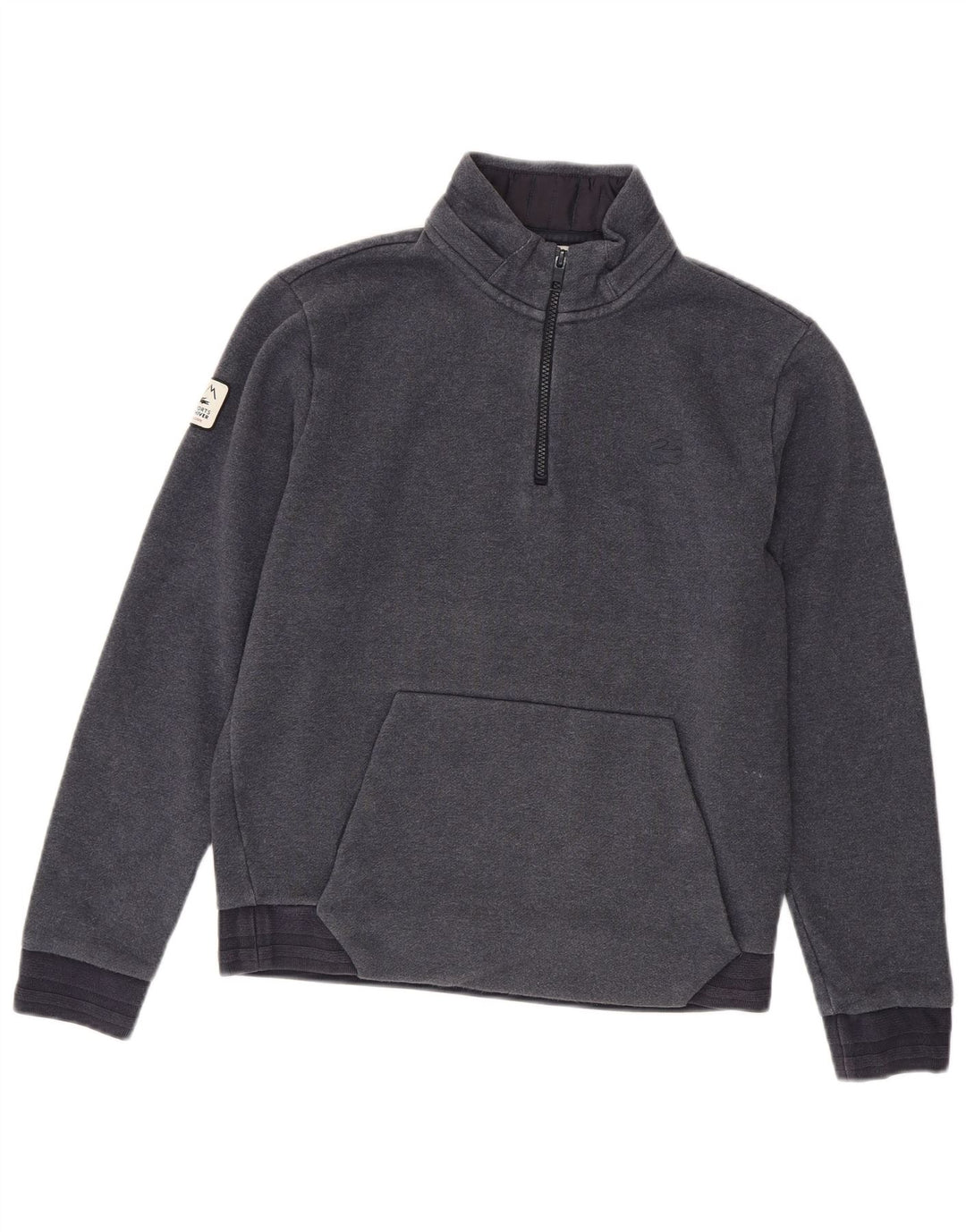 LACOSTE Mens Zip Neck Sweatshirt Jumper Size 4 Medium Grey Cotton