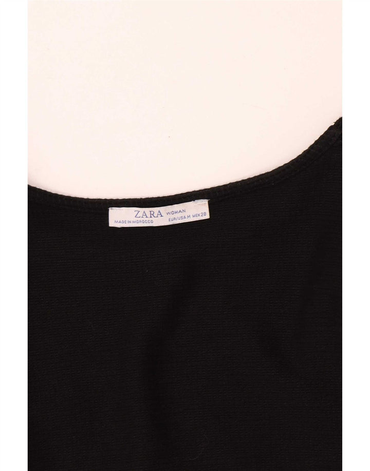 Zara Dame Langærmet Maxikjole UK 12 Medium Black Check