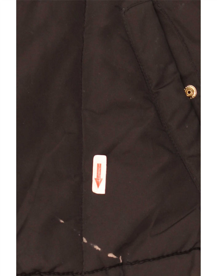 Topshop Dame Hætte Oversized Polstret Jakke UK 8 Small Black Polyester
