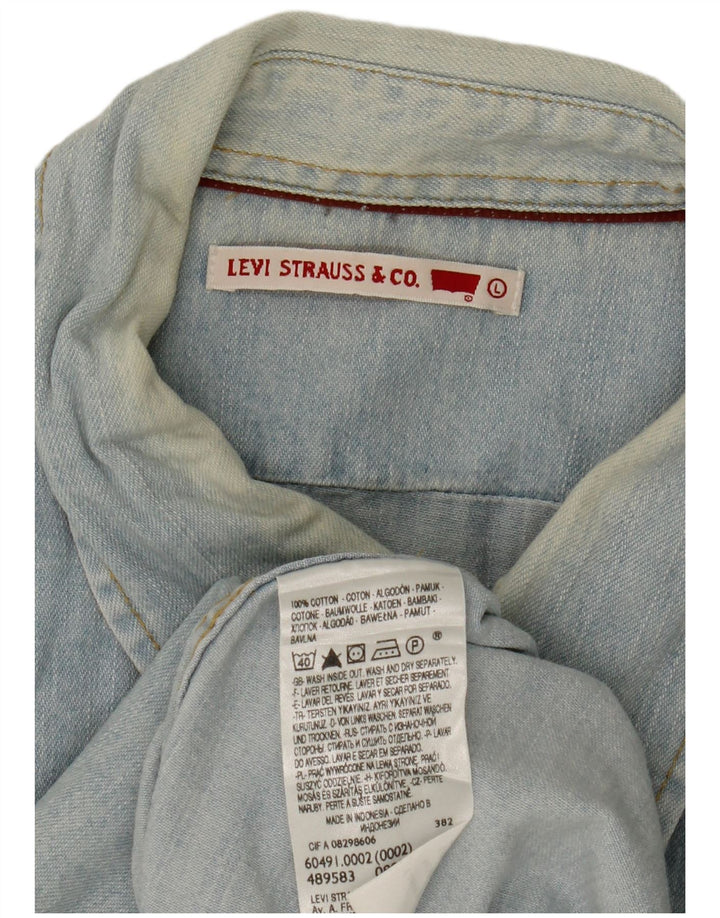 Levi's Denimskjorte til mænd, stor blå bomuld