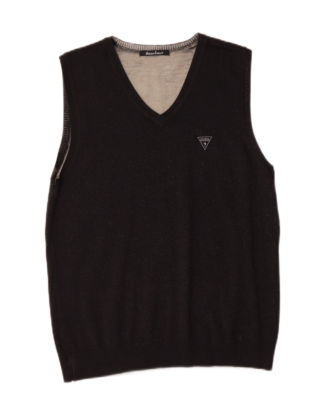 GUESS Mens Vest Tank Top Medium Black Wool Vintage Guess and Second-Hand Guess from Messina Hembry 