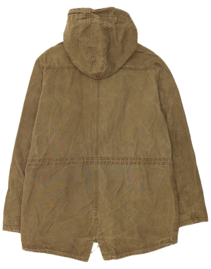 Bomboogie Herre Hooded Parka Jacket UK 42 XL Khaki Cotton