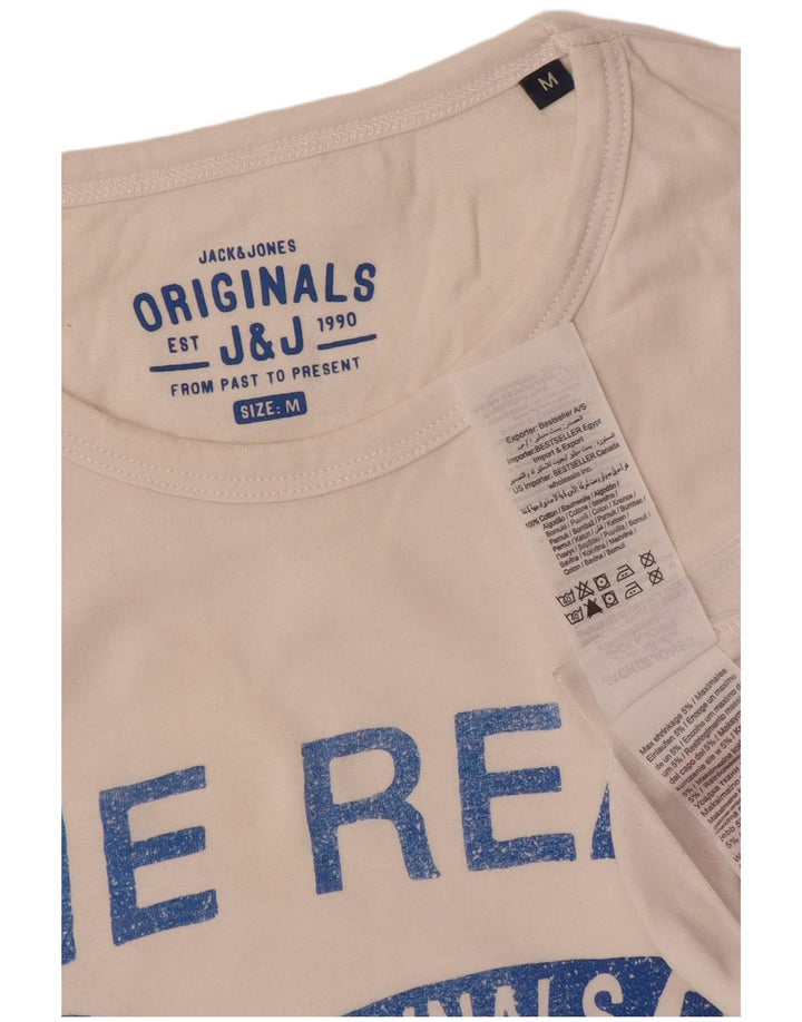 Jack & Jones Herre grafisk T-shirt Top Medium Hvid Bomuld