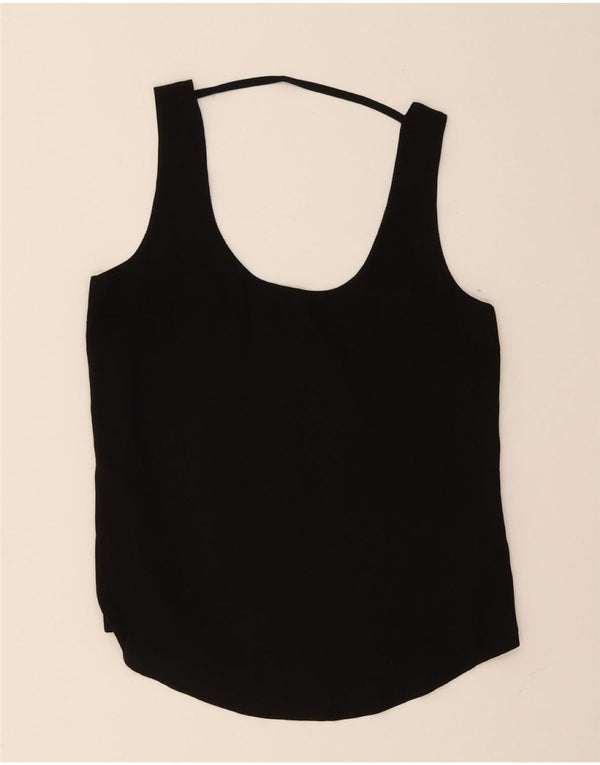 Oasis Dame ærmeløs bluse Top UK 8 Lille sort polyester