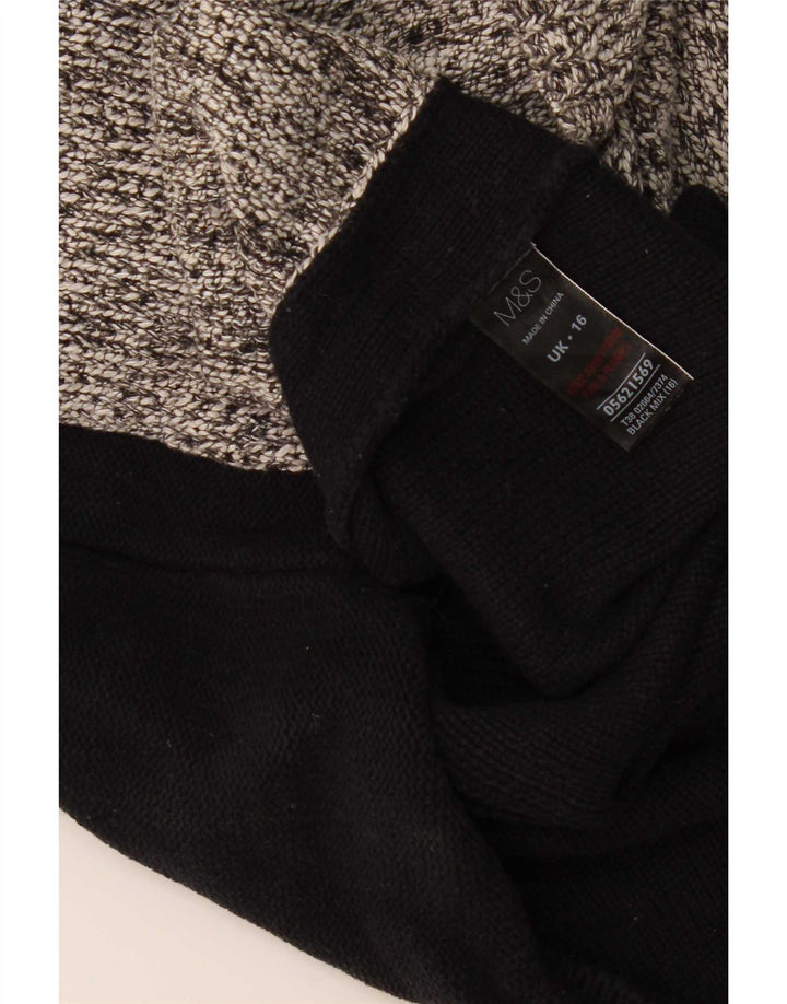 Marks & Spencer Dame Boat Neck Jumper Sweater UK 16 Large Grey