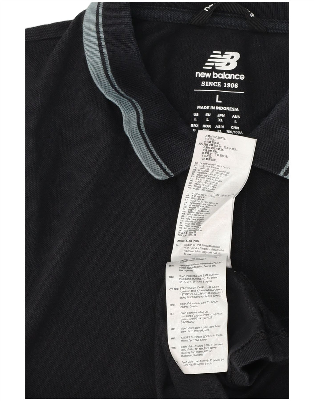 NEW BALANCE Poloskjorte til mænd Stor sort bomuld