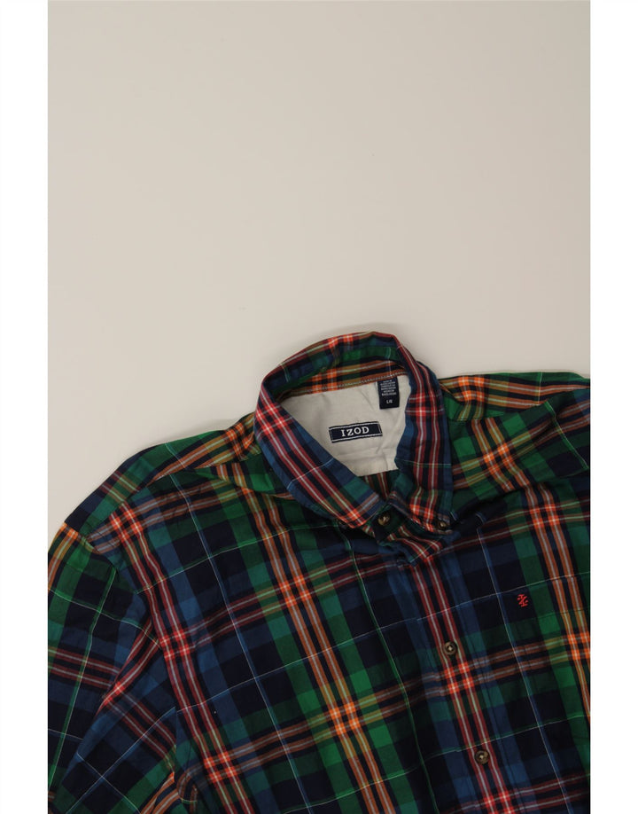 IZOD Mens Flannel Shirt Large Navy Blue Cotton Vintage Izod and Second-Hand Izod from Messina Hembry 