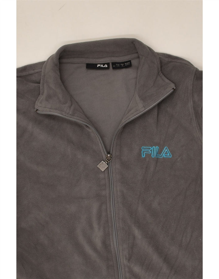 FILA Boys Fleece Jacket 12-13 Years Grey Polyester | Vintage Fila | Thrift | Second-Hand Fila | Used Clothing | Messina Hembry 