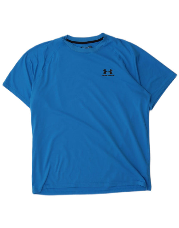 Under Armour Herre T-Shirt Top Stor Blå Polyester