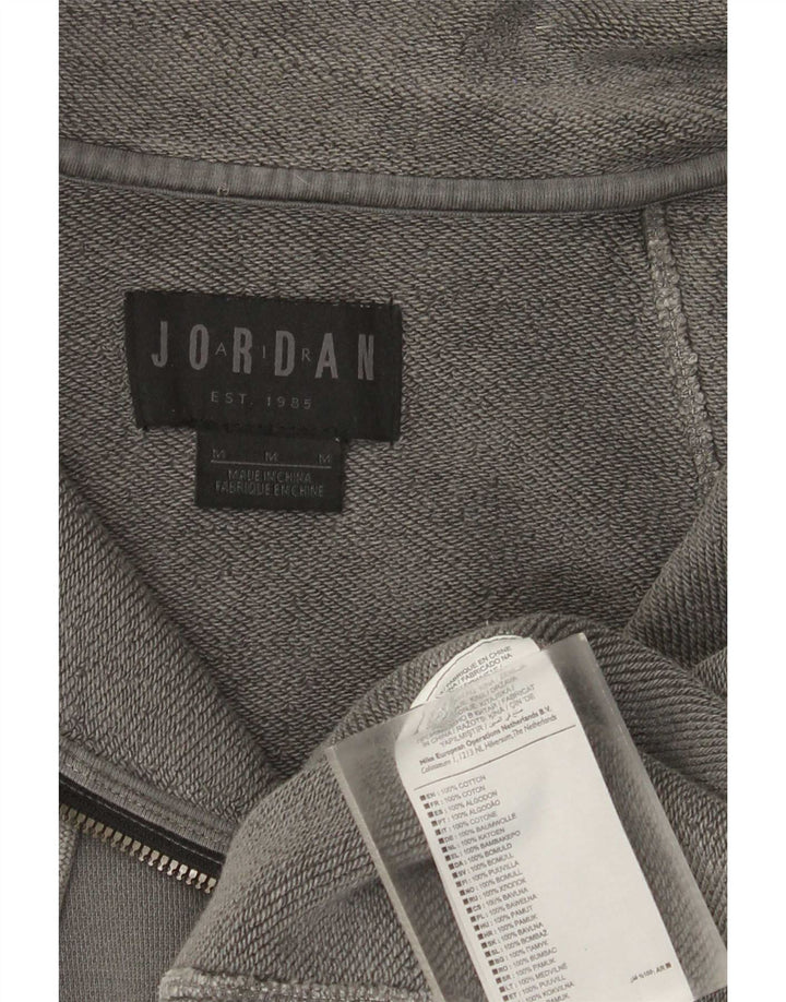 Jordan Sweatshirt med lynlås til mænd mellem grå bomuld