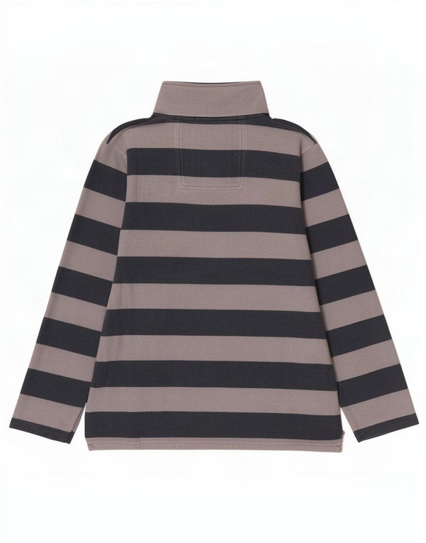 Besætningstøj Herre Zip Neck Sweatshirt Jumper Medium Grå Stribet