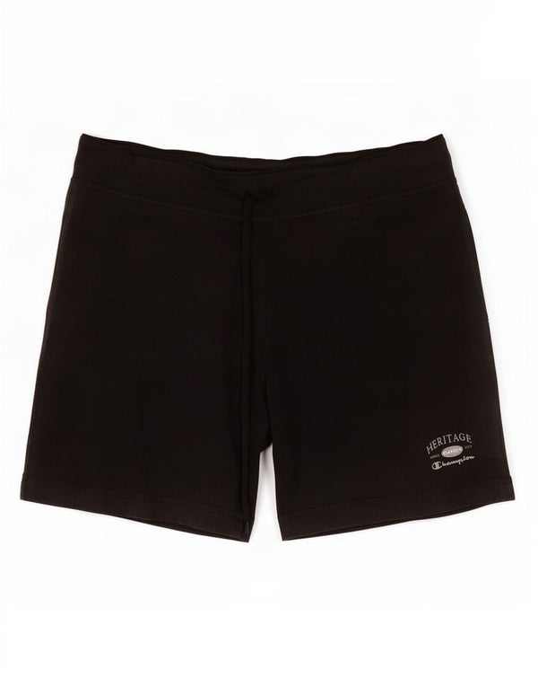 Champion Womens Heritage Sports Shorts UK 14 Large Black Bomuld