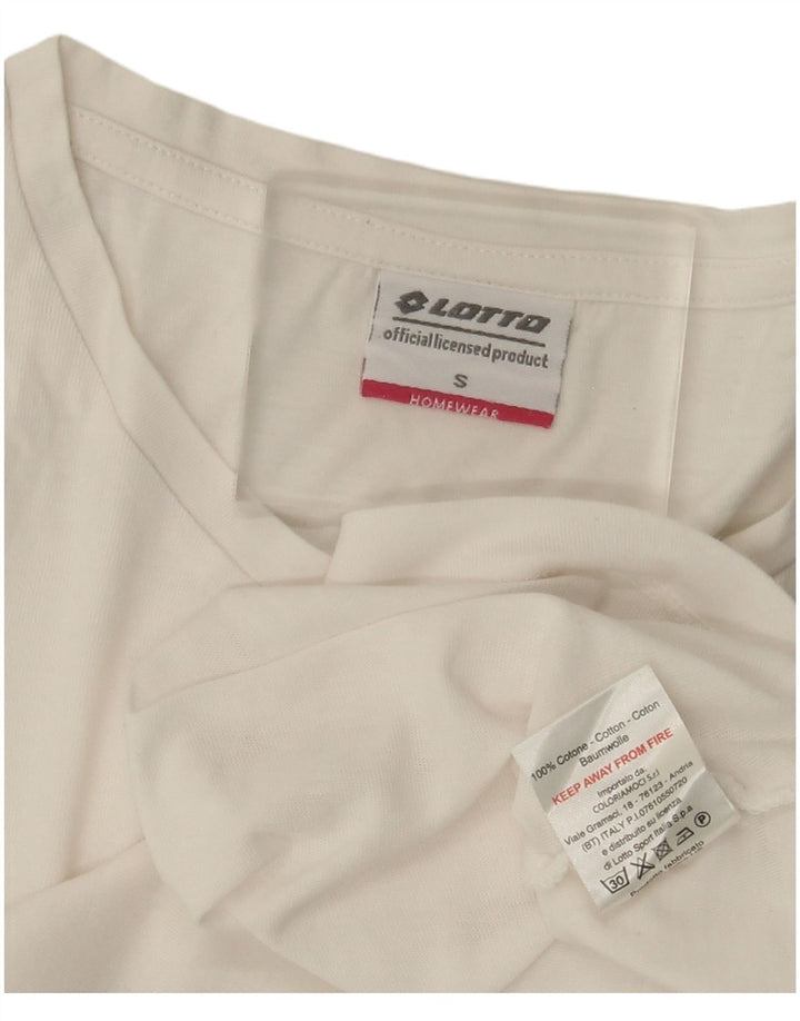 LOTTO Dame T-Shirt Top UK 10 Lille Hvid Bomuld