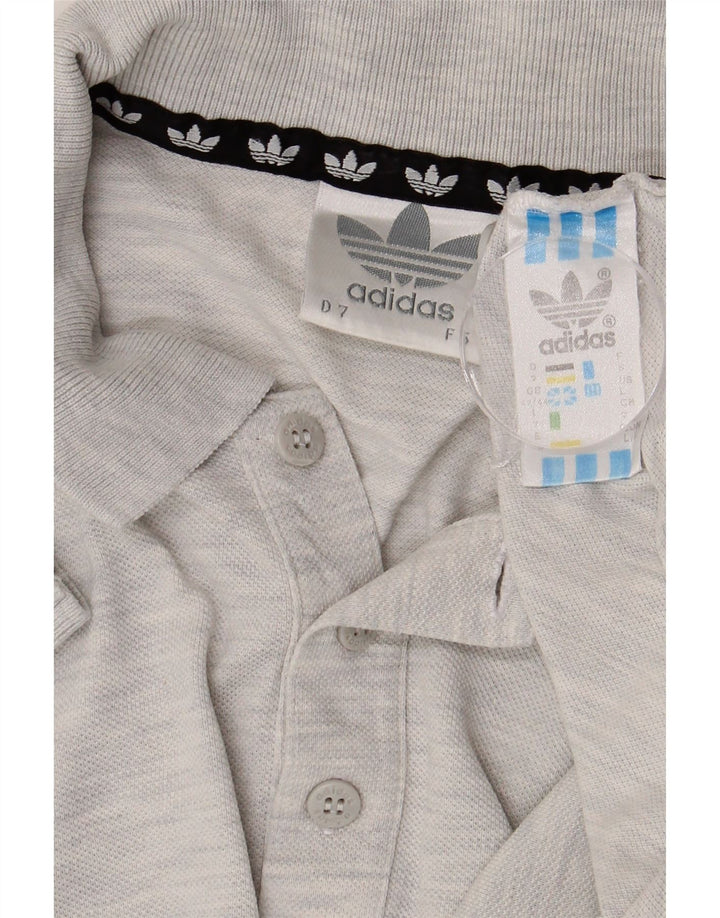 ADIDAS Polo skjorte til mænd UK 42/44 Stor grå flækket bomuld