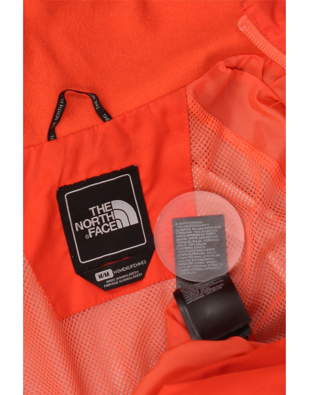The North Face Regnjakke med hætte til kvinder UK 14 Medium Orange Polyester
