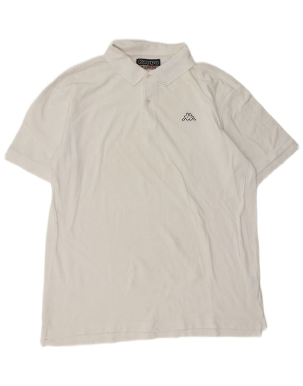 Kappa herre poloshirt XL hvid bomuld