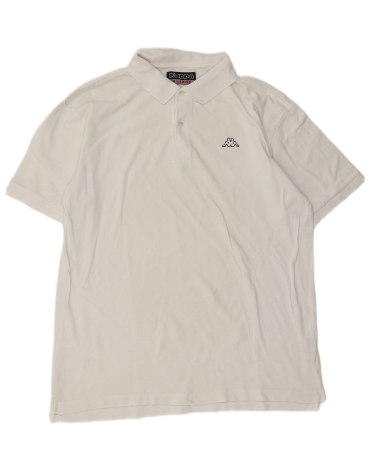 Kappa herre poloshirt XL hvid bomuld