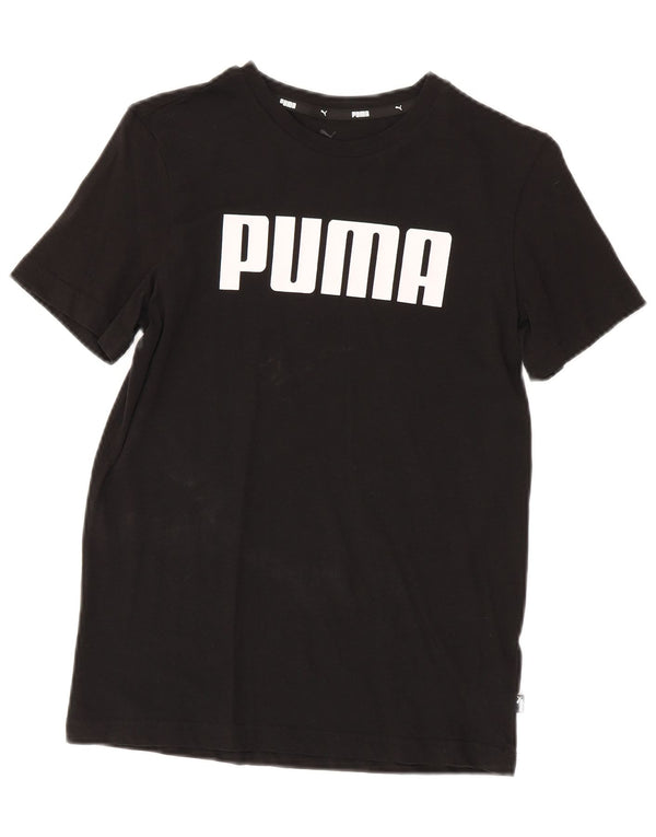 Puma drenge grafisk t-shirt top 13-14 år sort bomuld