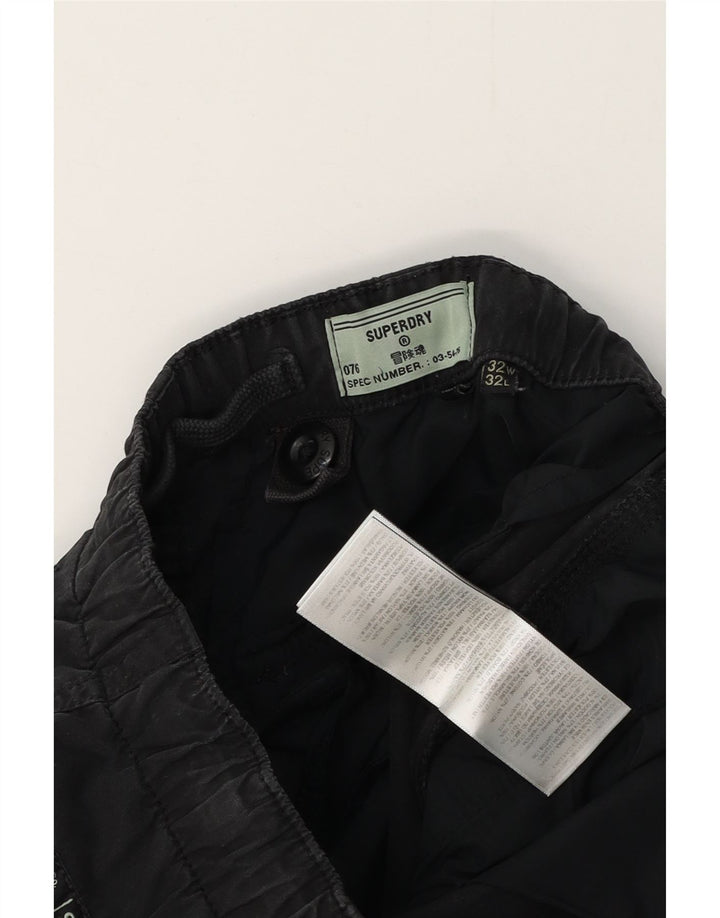 SUPERDRY Straight Cargo-bukser til mænd W32 L28 Sort bomuld