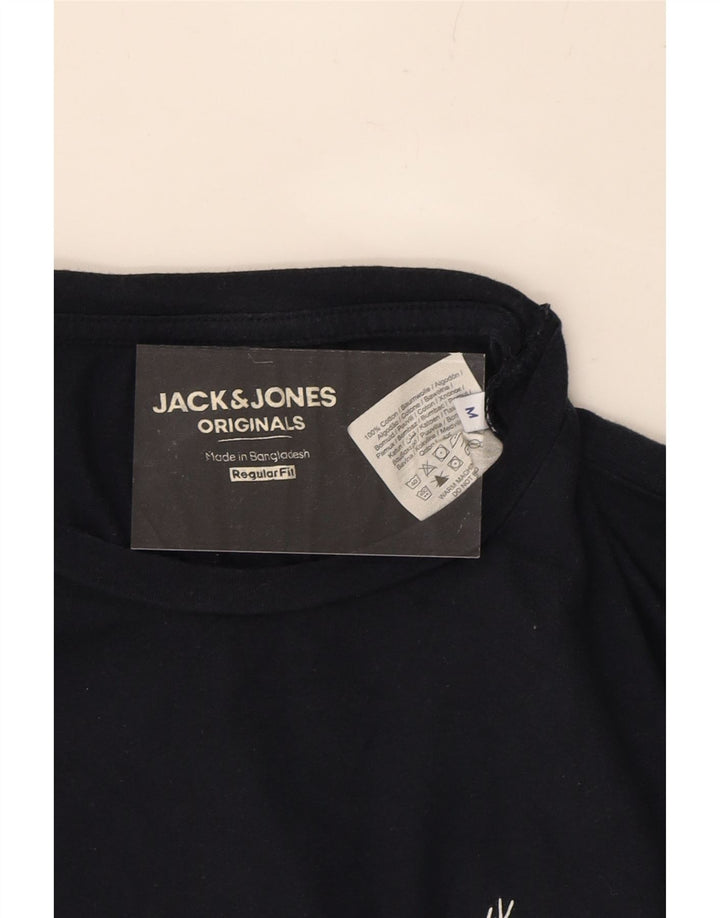 JACK & JONES Mens Regular Fit T-Shirt Top Medium Navy Blue Cotton Vintage Jack & Jones and Second-Hand Jack & Jones from Messina Hembry 
