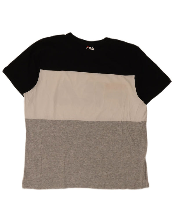 Fila Herre Grafisk T-Shirt Top XL Flerfarvet Colourblock Bomuld
