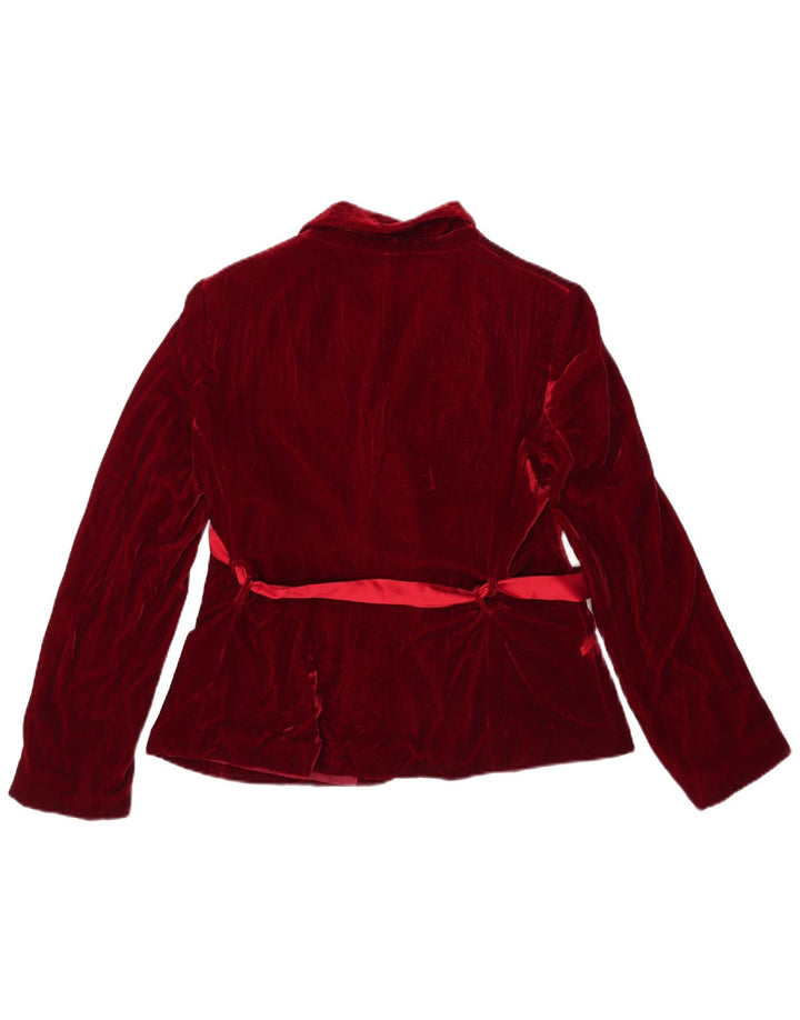 Massimo Dutti Dame 1 Knap Velvet Blazer Jacket EU 44 XL Rød Viscose