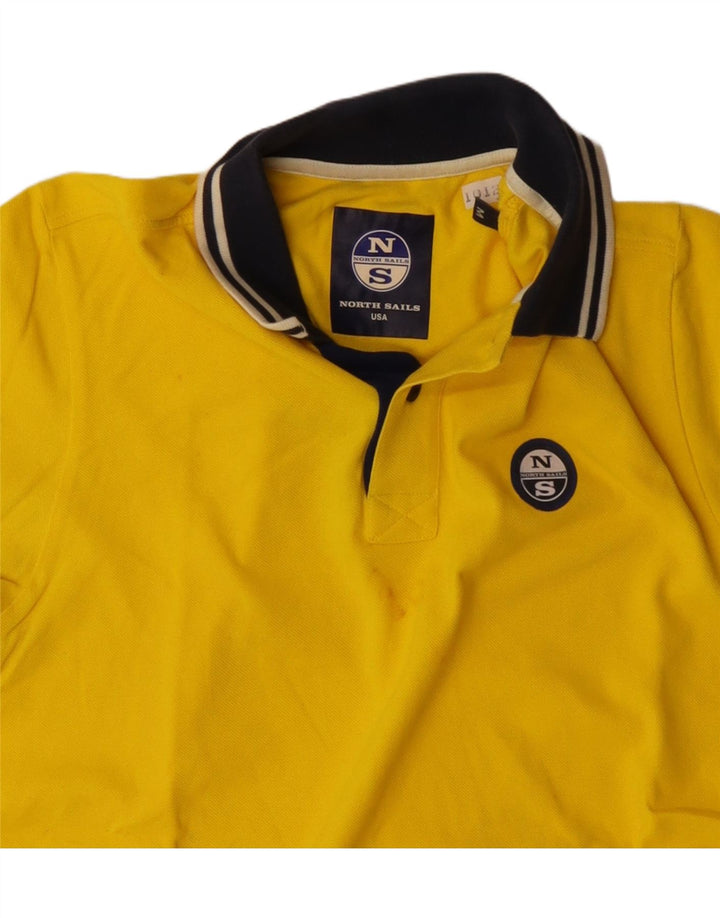 North Sails Herre Polo Shirt Medium Gul Colourblock Bomuld