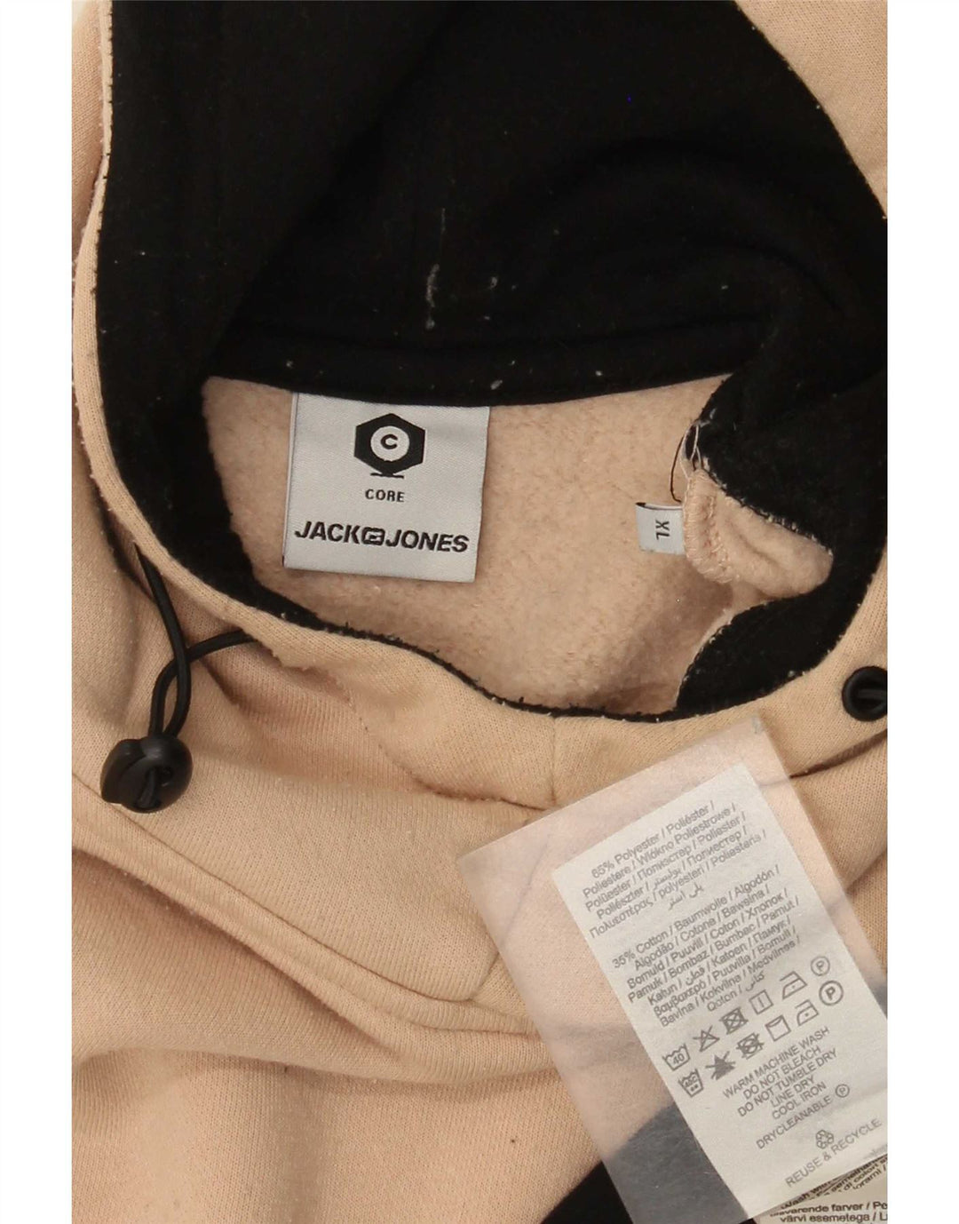 Jack & Jones Herre hættetrøje XL Beige Colourblock Polyester
