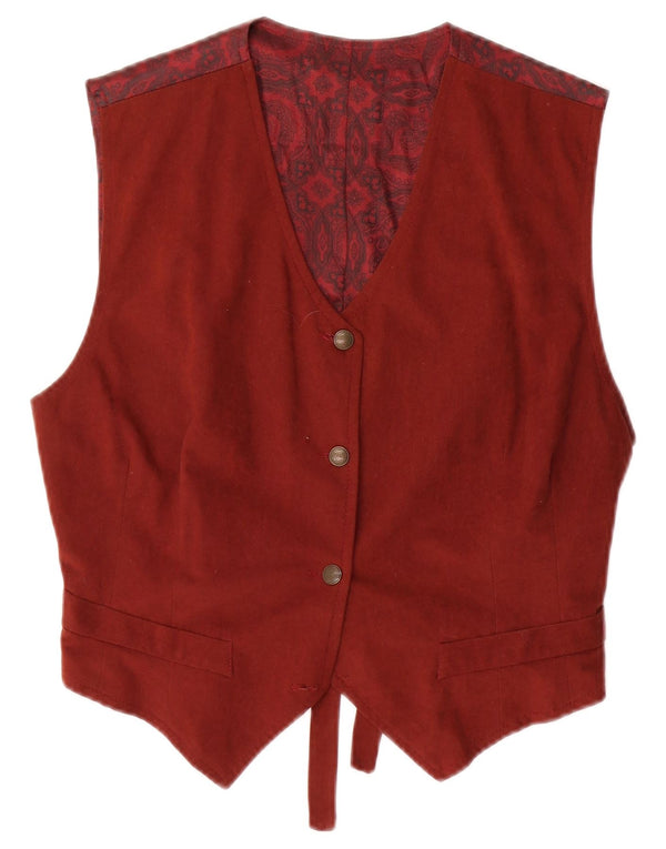 Vintage damevest UK 12 Medium Burgundy Polyester