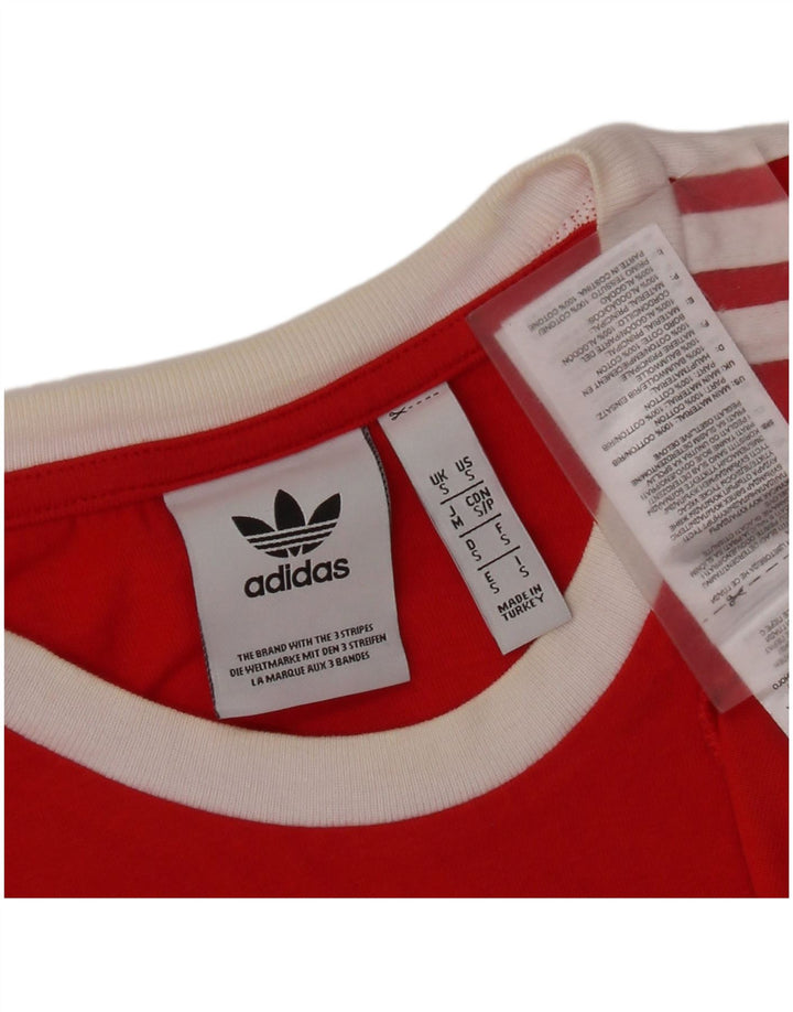 ADIDAS Herre T-Shirt Top Lille Rød Bomuld