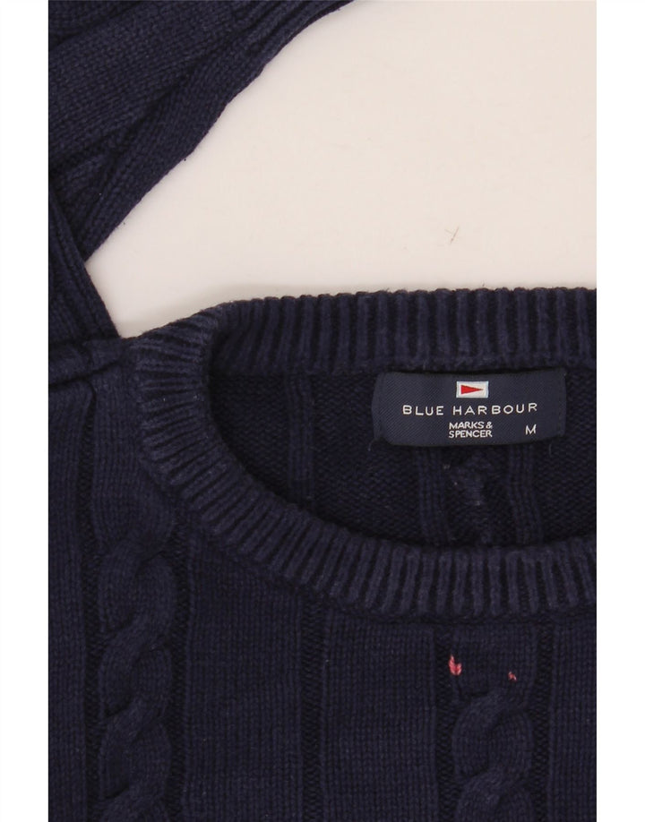 MARKS & SPENCER Herre sweater med rund hals, medium marineblå