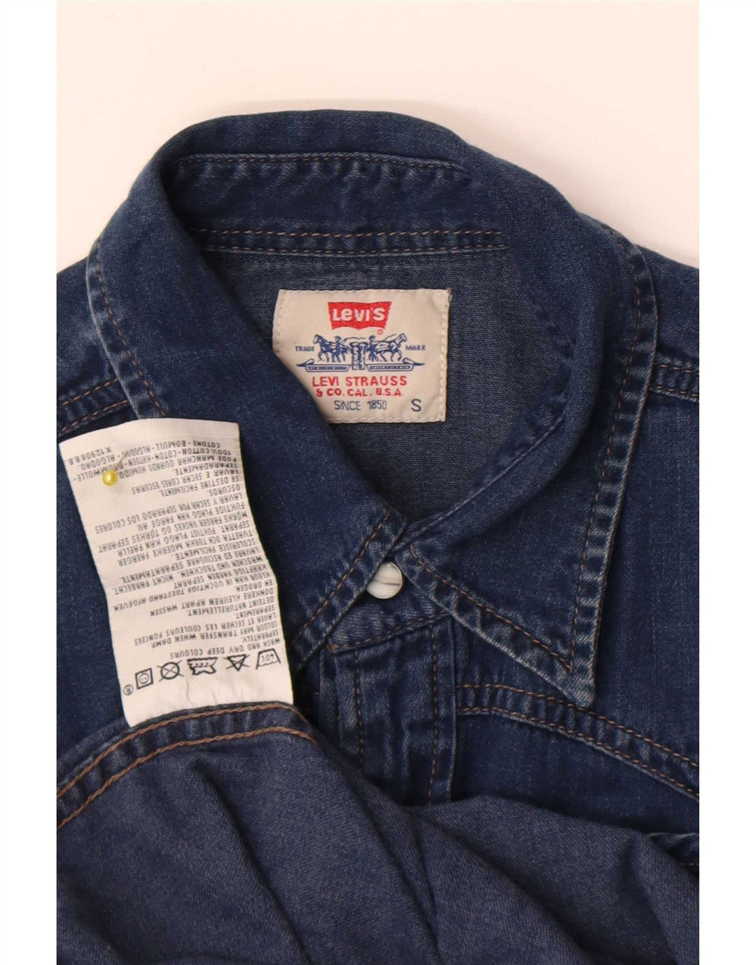 Levi's Denimskjorte til mænd, lille blå bomuld