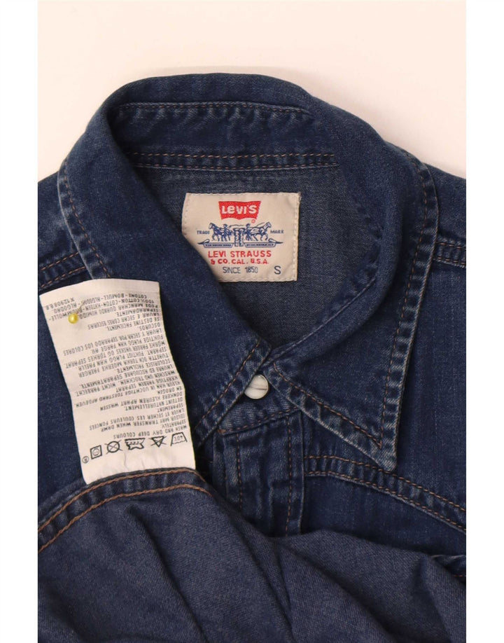 Levi's Denimskjorte til mænd, lille blå bomuld