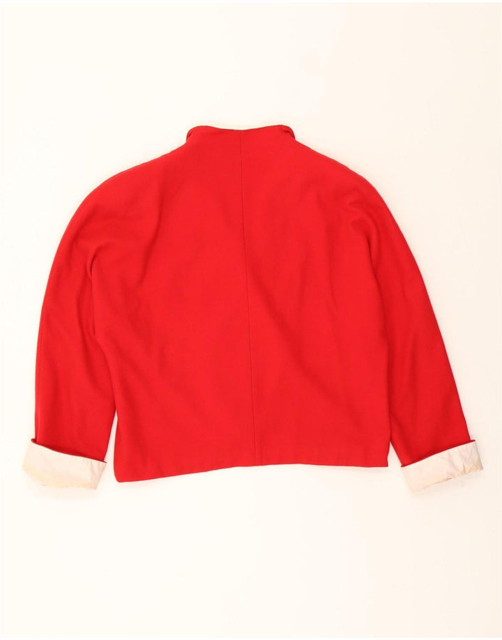 VINTAGE Womens Oversized 3/4 Sleeve Blazer Jacket IT 46 Large Red Vintage Vintage and Second-Hand Vintage from Messina Hembry 
