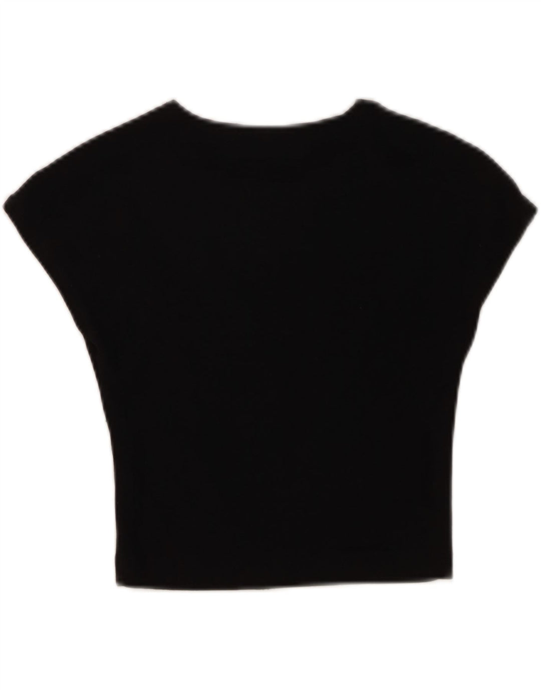 Zara Womens Crop T-Shirt Top UK 12 Medium Sort Bomuld