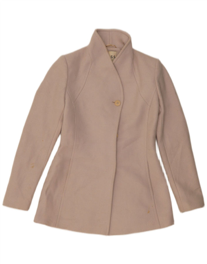 Reiss Dame 2 Button Blazer Jacket UK 10 Small Beige Uld