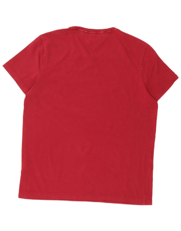 Tommy Hilfiger Herre Extra Slim T-Shirt Top XL Rød Bomuld