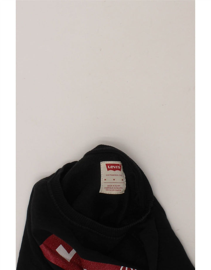 LEVI'S Boys Graphic Sweatshirt Jumper 7-8 Years Medium  Black Cotton Vintage Levi's and Second-Hand Levi's from Messina Hembry 