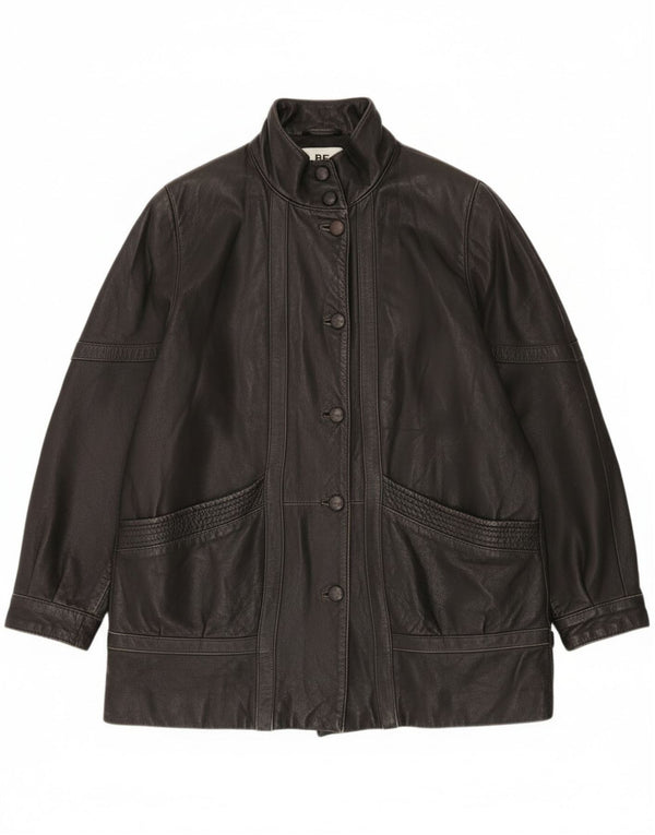 Vintage oversize læderjakke til kvinder EU 46 XL sort læder