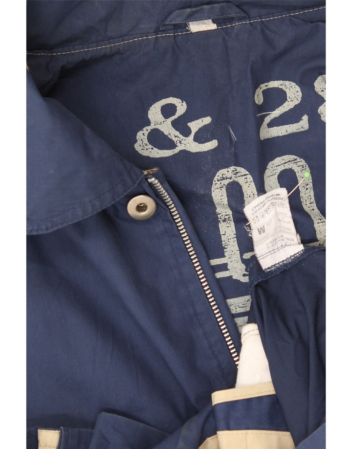 VINTAGE Mens Utility Jacket UK 38 Medium Navy Blue Polyester Vintage Vintage and Second-Hand Vintage from Messina Hembry 