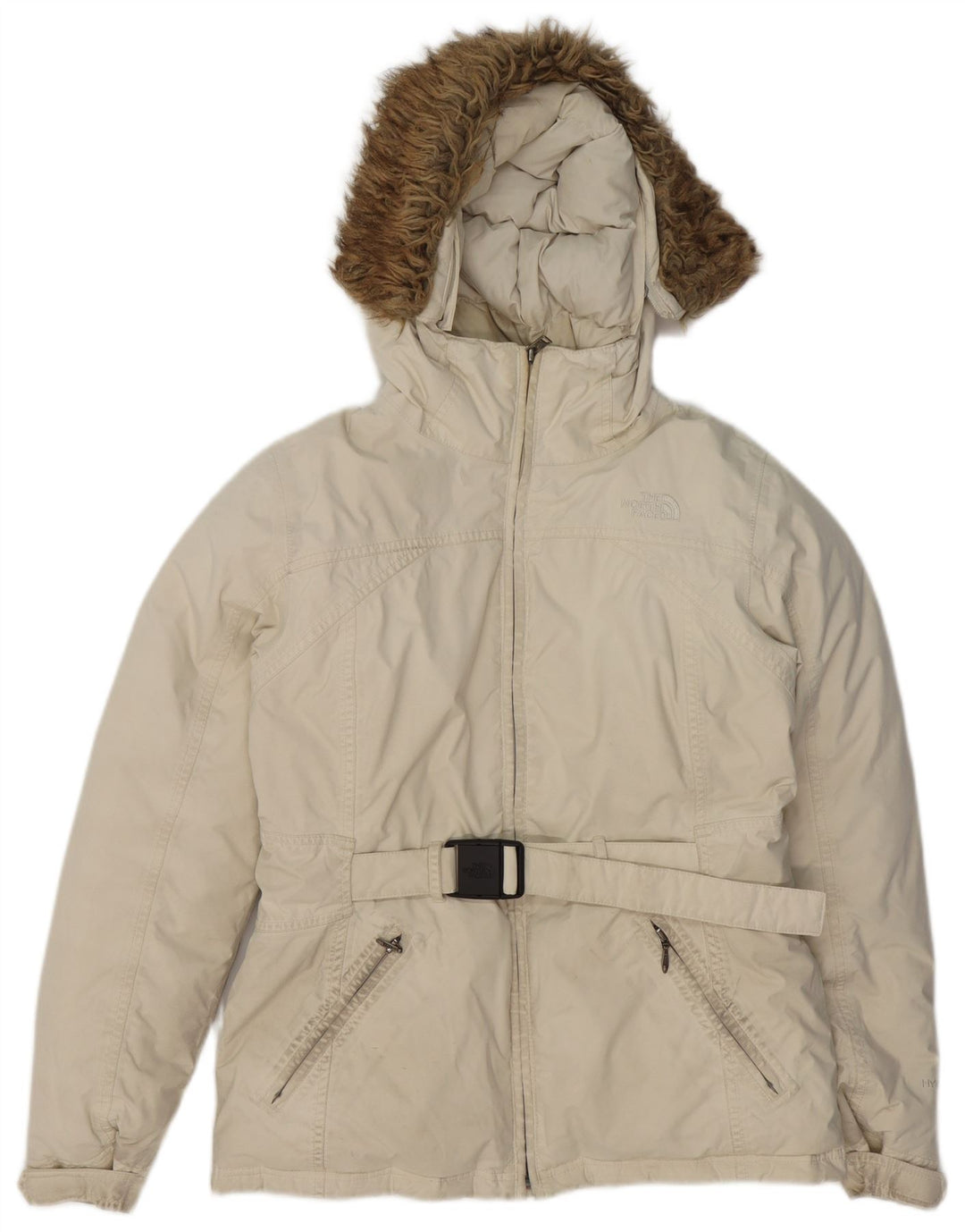 THE NORTH FACE Polstret hættejakke til kvinder UK 14 Medium Off White