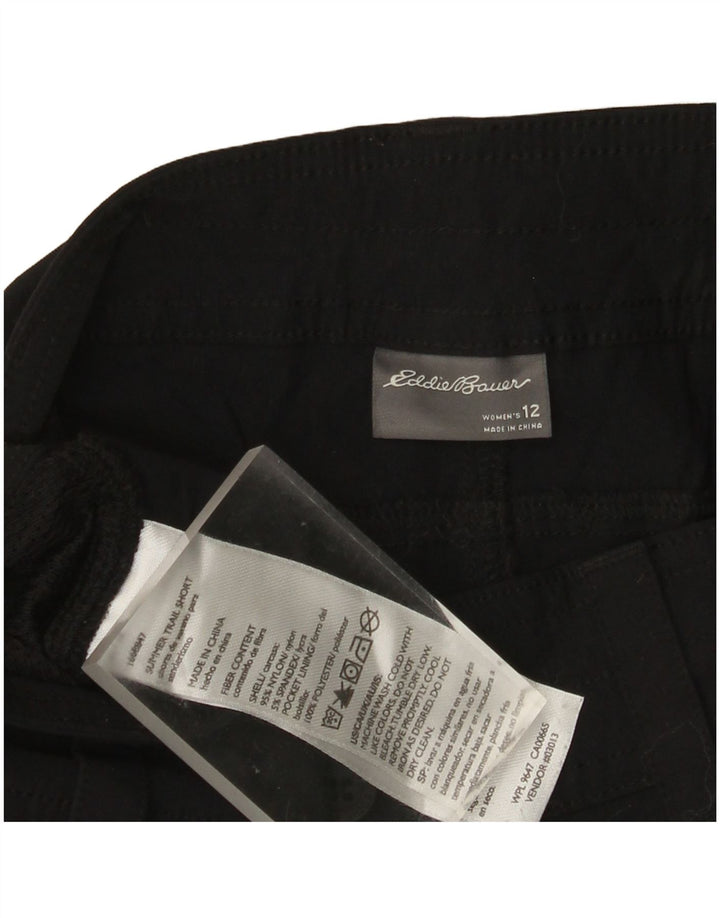 Eddie Bauer Dame Cargo Shorts US 12 Large W34 Black Nylon