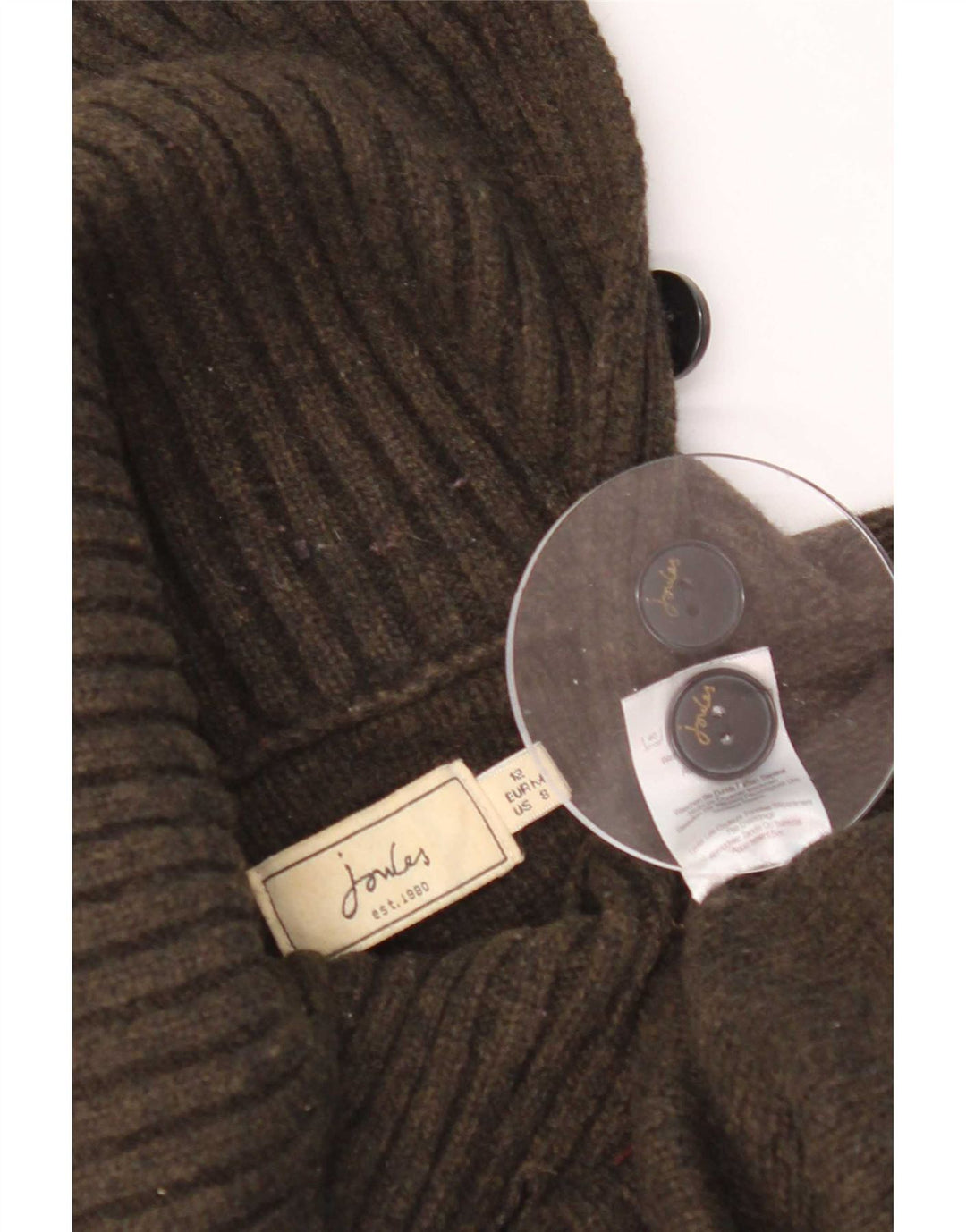Joules Dame Crop Roll Neck Jumper Sweater UK 12 Medium Khaki Wool