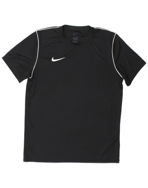 Nike Herre Dri Fit Slim Fit T-shirt Top Stor sort polyester