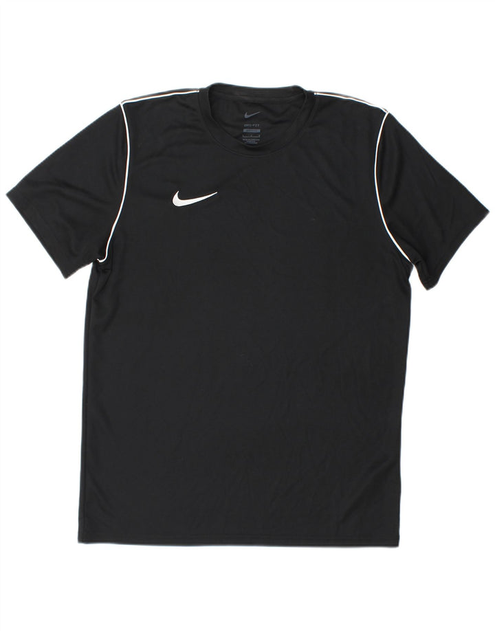 Nike Herre Dri Fit Slim Fit T-shirt Top Stor sort polyester