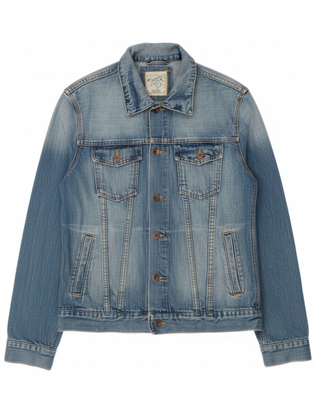 VINTAGE Mens Denim Jacket UK 40 Large Blue Cotton Vintage Vintage and Second-Hand Vintage from Messina Hembry 