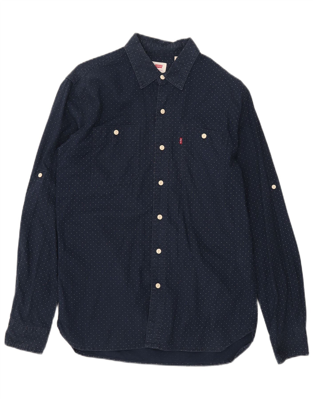 Levi's herreskjorte medium marineblå plettet bomuld