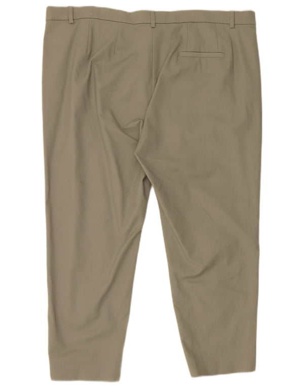 Marks & Spencer Dame Crop Chino Bukser UK 22 2XL W44 L25 Grøn Bomuld