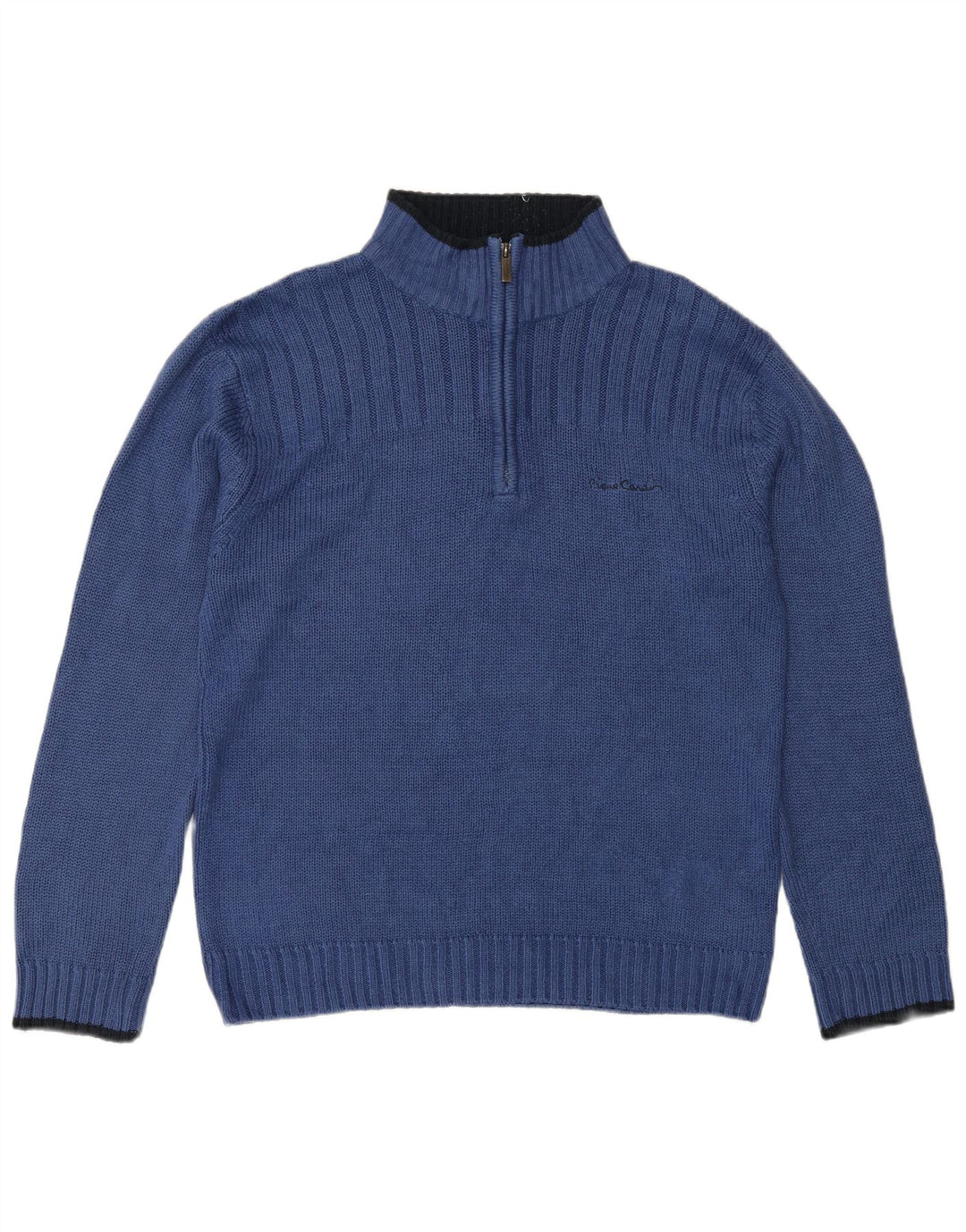 Pierre Cardin Herre Zip Neck trøje Sweater Large Blue